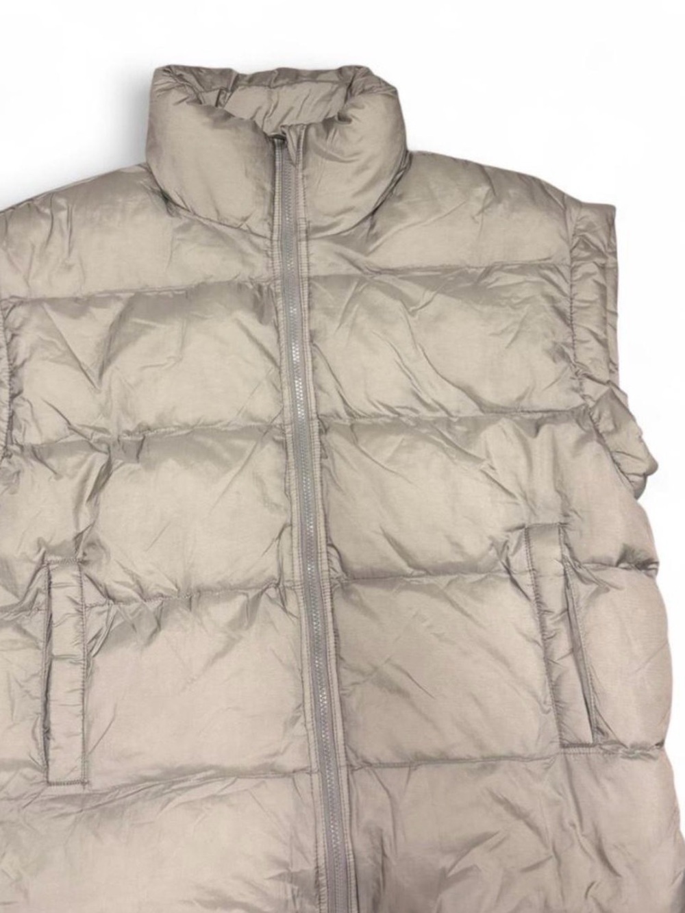 Free People Women's Taupe Quilted Puffer Vest